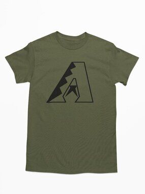 NEW Arizona Diamondbacks A Logo T-Shirt MILITARY ARMY GREEN